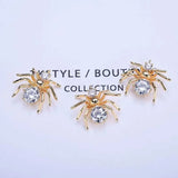 10PCS/LOT Zirconia Crystal Spider Charms Necklace Pendant DIY Accessories