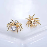 10PCS/LOT Zirconia Crystal Spider Charms Necklace Pendant DIY Accessories