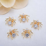 10PCS/LOT Zirconia Crystal Spider Charms Necklace Pendant DIY Accessories