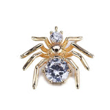 10PCS/LOT Zirconia Crystal Spider Charms Necklace Pendant DIY Accessories