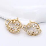 Copper Zirconia Crystal Star Charms DIY Necklace Earring Pendant