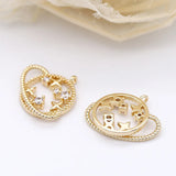 Copper Zirconia Crystal Star Charms DIY Necklace Earring Pendant