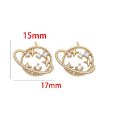Copper Zirconia Crystal Star Charms DIY Necklace Earring Pendant