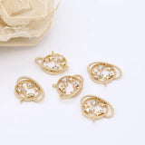 Copper Zirconia Crystal Star Charms DIY Necklace Earring Pendant