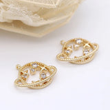 Copper Zirconia Crystal Star Charms DIY Necklace Earring Pendant