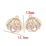 10PCS Copper Zirconia Crystal Shell DIY Necklace Pendant