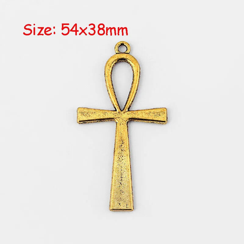 10PCS Large Ankh Egyptian Cross Charms for Jewelry Making