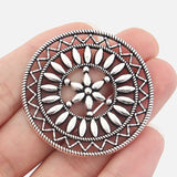 10PCS Hollow Filigree Flower Charms Pendants for Jewelry