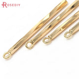 10PCS 22MM 24K Brass Twisted Rod Charms Pendants for DIY Jewelry Making