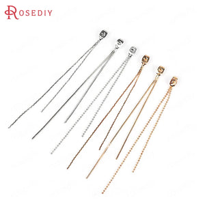 10PCS Brass Tassel Chains Earrings Stopper Jewelry Findings