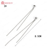 10PCS Brass Tassel Chains Earrings Stopper Jewelry Findings