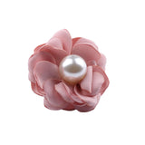 10PCS 3.5CM Pearl Center Fabric Flowers DIY Wedding Dress Accessorie