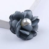10PCS 3.5CM Pearl Center Fabric Flowers DIY Wedding Dress Accessorie