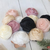 10PCS Chiffon Rose Flowers Dress Socks Hats DIY Hair Accessories