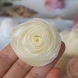 10PCS Chiffon Rose Flowers Dress Socks Hats DIY Hair Accessories