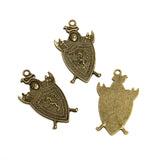 10PCS Retro Shield Pendants for Jewelry Making DIY