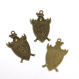 10PCS Retro Shield Pendants for Jewelry Making DIY