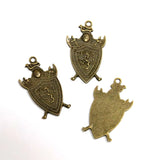 10PCS Retro Shield Pendants for Jewelry Making DIY
