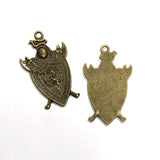 10PCS Retro Shield Pendants for Jewelry Making DIY