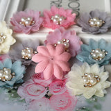 10PCS Fabric Flowers Hair Accessories DIY Decoration