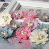 10PCS Fabric Flowers Hair Accessories DIY Decoration