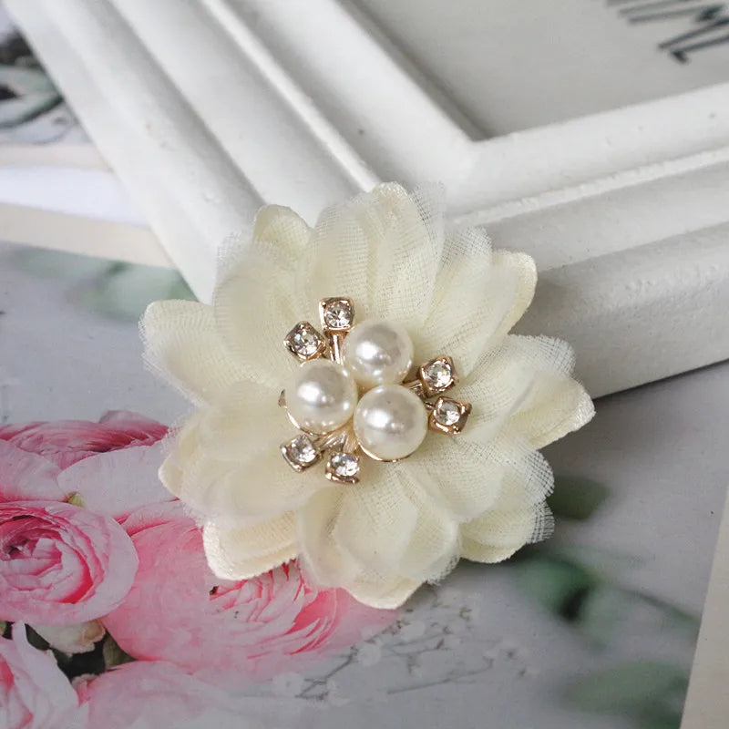 10PCS Fabric Flowers Hair Accessories DIY Decoration