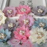 10PCS Fabric Flowers Hair Accessories DIY Decoration