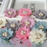 10PCS Fabric Flowers Hair Accessories DIY Decoration