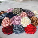 10PCS Satin Rose Fabric Artificial Flower Head Wedding Dress Hair DIY