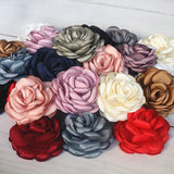 10PCS Satin Rose Fabric Artificial Flower Head Wedding Dress Hair DIY
