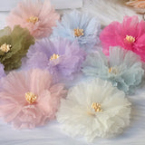 10PCS 7.5CM Chiffon Flowers DIY Hair Accessories Wedding Dress Decoration