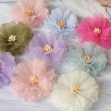 10PCS 7.5CM Chiffon Flowers DIY Hair Accessories Wedding Dress Decoration
