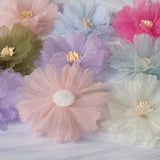 10PCS 7.5CM Chiffon Flowers DIY Hair Accessories Wedding Dress Decoration
