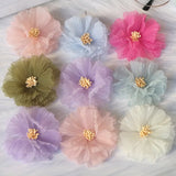 10PCS 7.5CM Chiffon Flowers DIY Hair Accessories Wedding Dress Decoration