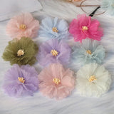 10PCS 7.5CM Chiffon Flowers DIY Hair Accessories Wedding Dress Decoration