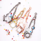 Adjustable Chain Locket Bracelets - DIY Memory Photo Floating Charm Jewelry