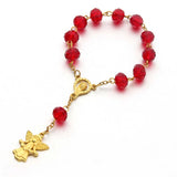10PCS Angel Baptism Crystal Finger Rosaries Favors