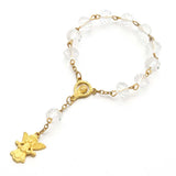 10PCS Angel Baptism Crystal Finger Rosaries Favors