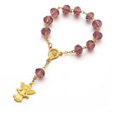 10PCS Angel Baptism Crystal Finger Rosaries Favors