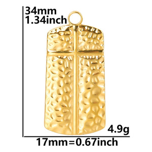 10PCS Animal Crosses Pendant Charms Stainless Steel Jewelry Necklace DIY