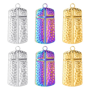 10PCS Animal Crosses Pendant Charms Stainless Steel Jewelry Necklace DIY