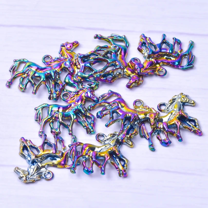 10PCS Animal Horse Charm Pendant for Jewelry DIY Supplies