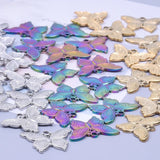 10PCS Butterfly Pendant Charms 19x26mm Stainless Steel DIY Jewelry Necklace
