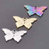 10PCS Butterfly Pendant Charms 19x26mm Stainless Steel DIY Jewelry Necklace