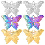 10PCS Butterfly Pendant Charms 19x26mm Stainless Steel DIY Jewelry Necklace