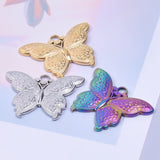 10PCS Butterfly Pendant Charms 19x26mm Stainless Steel DIY Jewelry Necklace