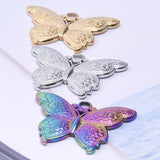 10PCS Butterfly Pendant Charms 19x26mm Stainless Steel DIY Jewelry Necklace