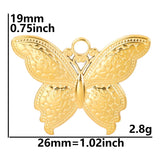 10PCS Butterfly Pendant Charms 19x26mm Stainless Steel DIY Jewelry Necklace