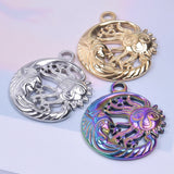 10PCS Sun Moon Pendant Charms Stainless Steel DIY Jewelry Supplies