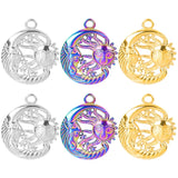 10PCS Sun Moon Pendant Charms Stainless Steel DIY Jewelry Supplies